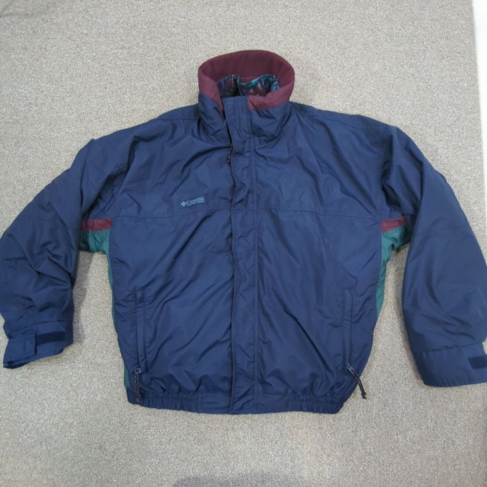 Columbia Sportswear Bugaboo Coat Mens XL Vintage 3 in 1 Fleece Blue Purple Green